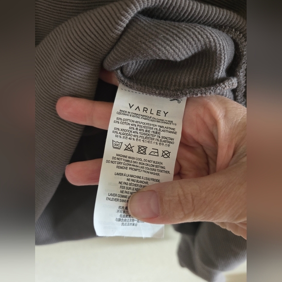 Varley, Vine Ottoman Half Zip Pullover, Grey (Taupe Grey), Size Medium - Picture 8 of 9